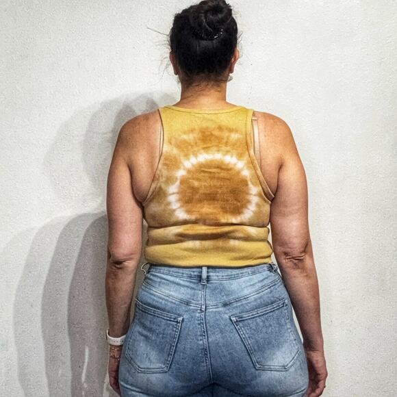 Guess Tan Cropped Tank Top Sz L - Picture 9 of 11